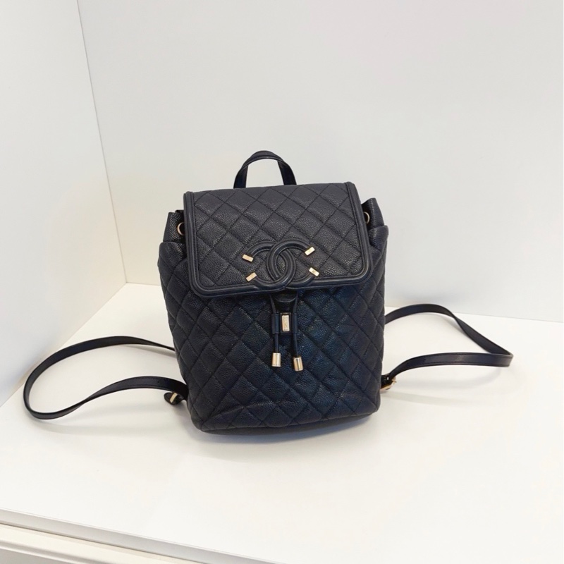 ✨Chanel 98新 雙C Vanity case 黑金後背包🖤-3