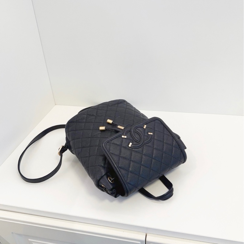 ✨Chanel 98新 雙C Vanity case 黑金後背包🖤-6