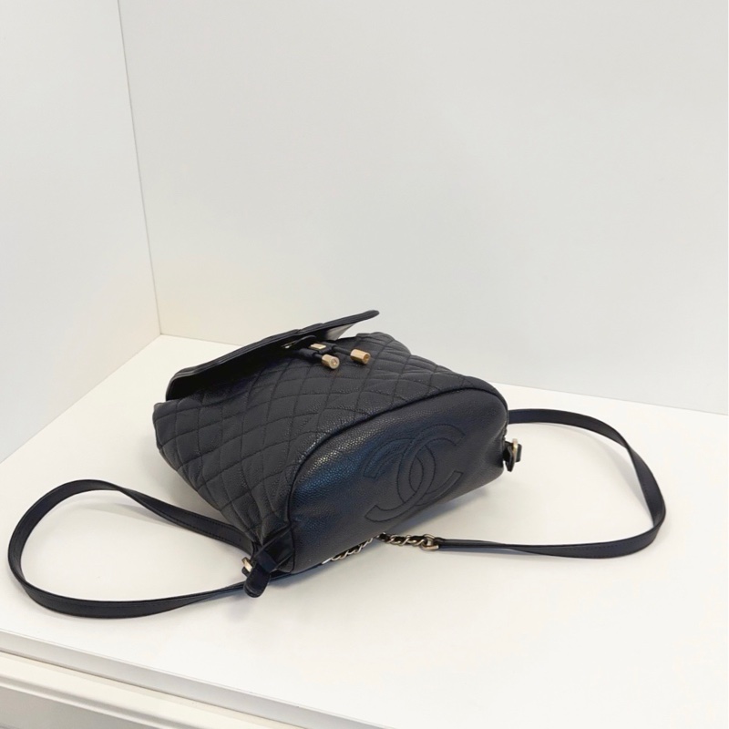 ✨Chanel 98新 雙C Vanity case 黑金後背包🖤-7