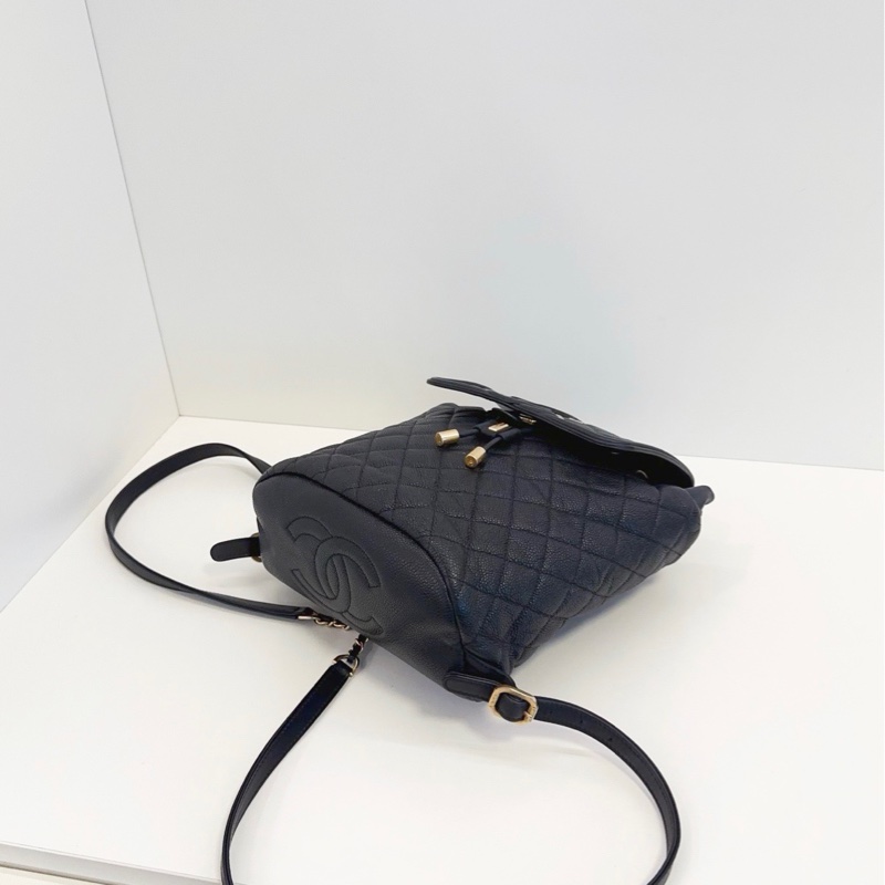 ✨Chanel 98新 雙C Vanity case 黑金後背包🖤-8