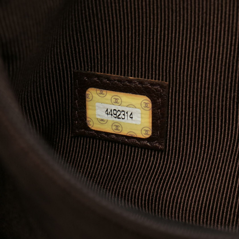 香奈兒 (CHANEL) 絎縫肩托特包,棕色皮革,二手,女士,金色五金,CC Coco標誌-4