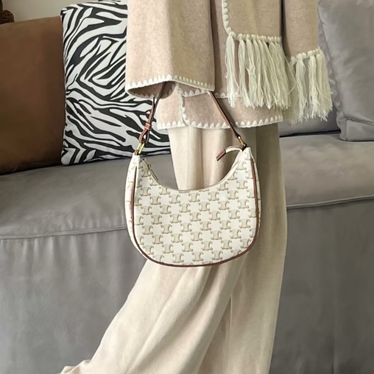 名媛千金味💎Celine賽琳凱旋門老花Hobo手提單肩包-2