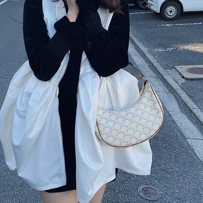 名媛千金味💎Celine賽琳凱旋門老花Hobo手提單肩包-7