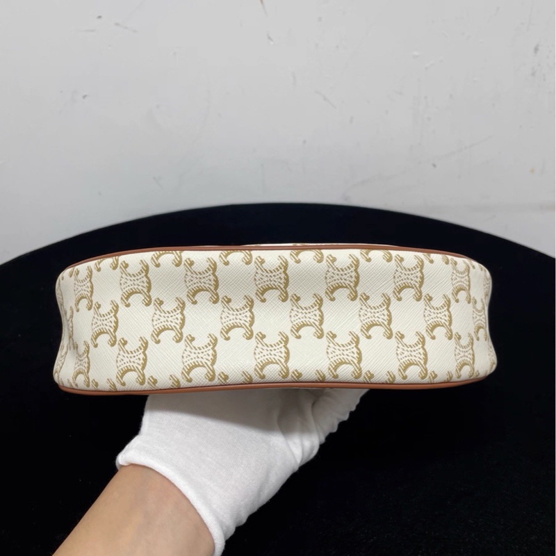 名媛千金味💎Celine賽琳凱旋門老花Hobo手提單肩包-12