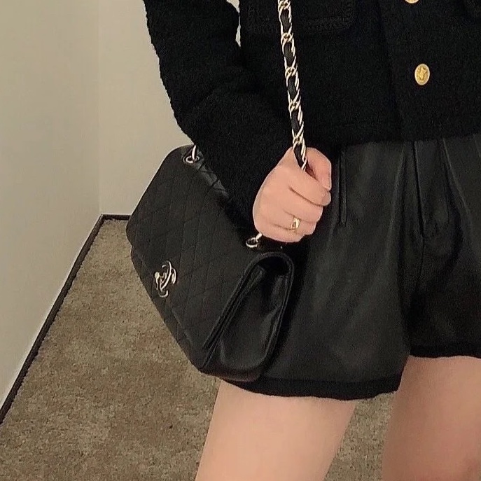 絕美藝術品🖼️ 99新🆕有購證❤️‍🔥Chanel香奈兒21C菱格紋flap bag 琺瑯扣鏈條包單肩斜挎包💎-1