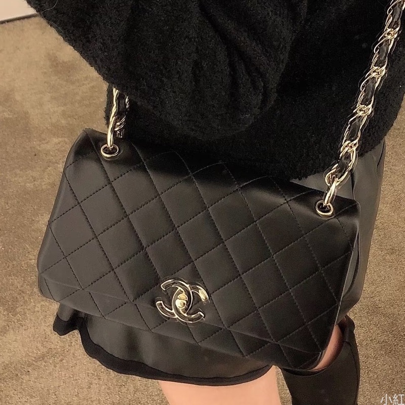 絕美藝術品🖼️ 99新🆕有購證❤️‍🔥Chanel香奈兒21C菱格紋flap bag 琺瑯扣鏈條包單肩斜挎包💎-5