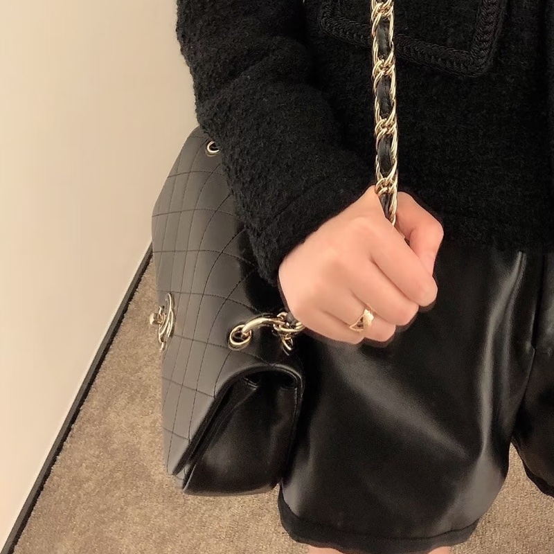 絕美藝術品🖼️ 99新🆕有購證❤️‍🔥Chanel香奈兒21C菱格紋flap bag 琺瑯扣鏈條包單肩斜挎包💎-7