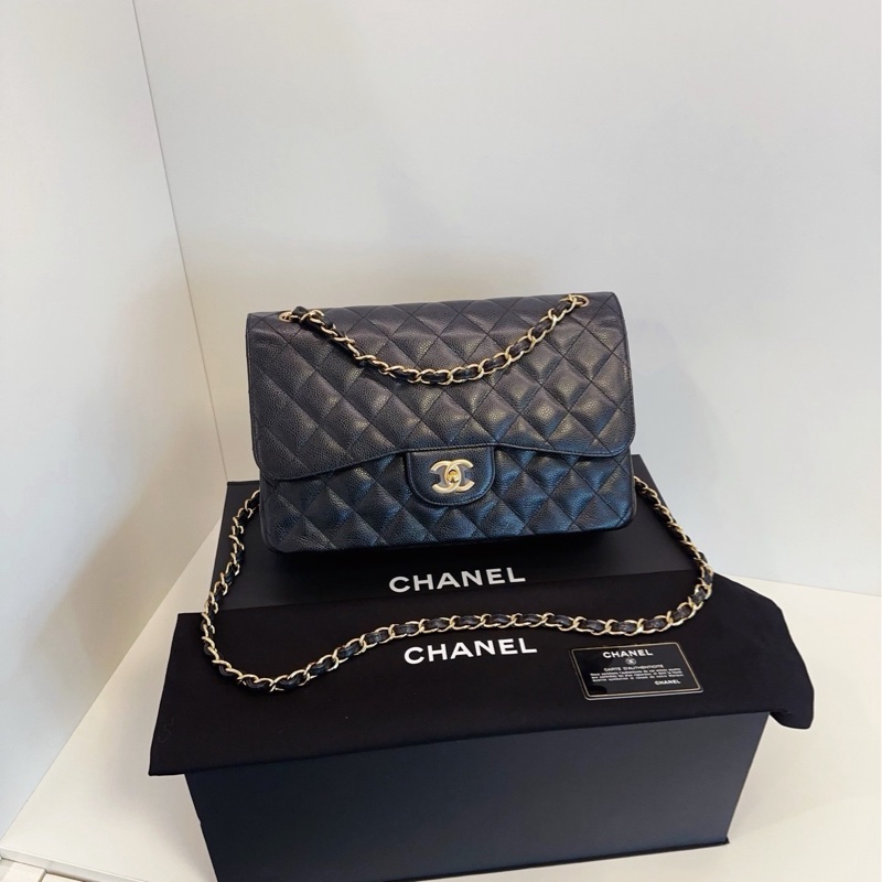 ✨Chanel 牛皮 jumbo 閒置新 配件齊 側背斜背皆可🖤-1