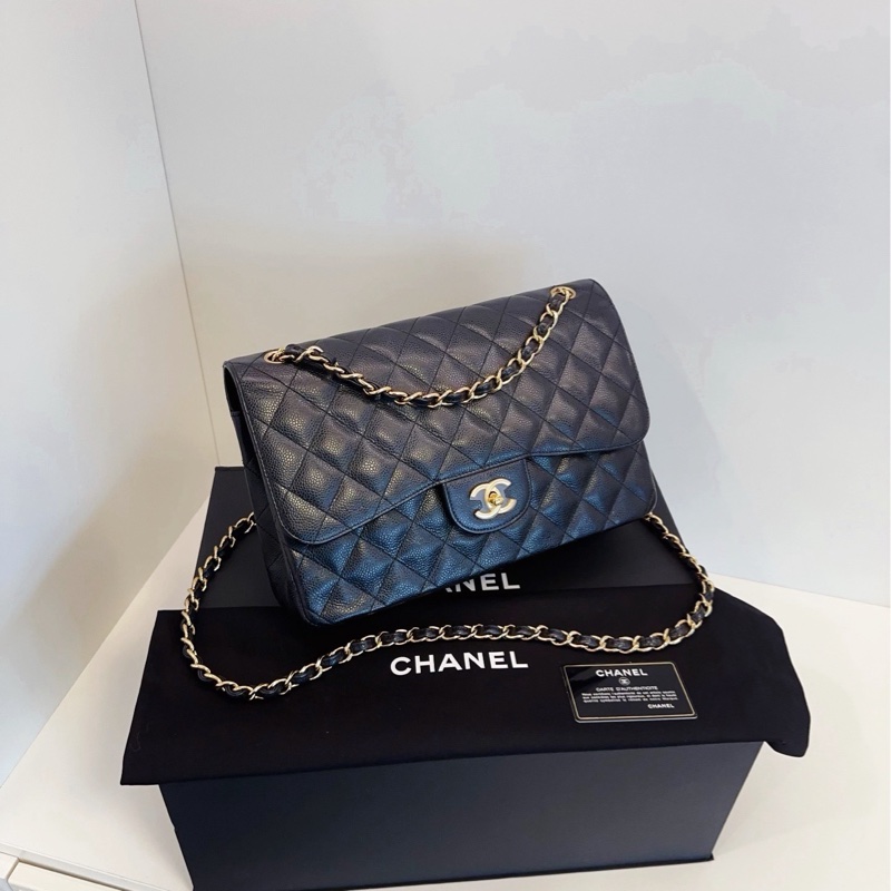 ✨Chanel 牛皮 jumbo 閒置新 配件齊 側背斜背皆可🖤-3