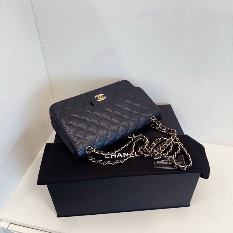 ✨Chanel 牛皮 jumbo 閒置新 配件齊 側背斜背皆可🖤-4