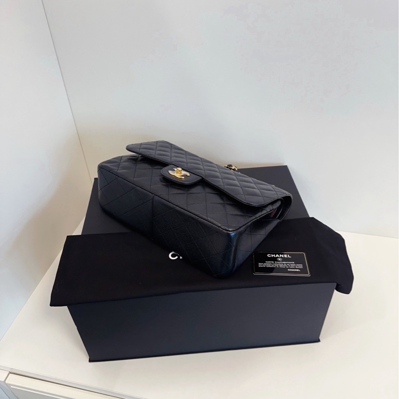 ✨Chanel 牛皮 jumbo 閒置新 配件齊 側背斜背皆可🖤-6