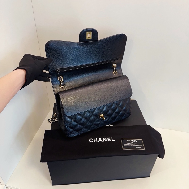 ✨Chanel 牛皮 jumbo 閒置新 配件齊 側背斜背皆可🖤-7