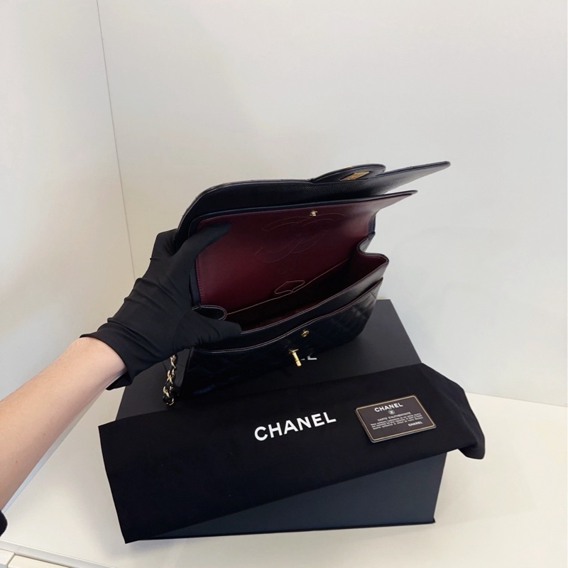 ✨Chanel 牛皮 jumbo 閒置新 配件齊 側背斜背皆可🖤-8