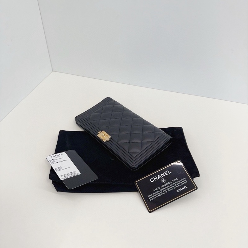 ✨Chanel Leboy 牛皮黑金錢包 送肩帶可放手機 閒置新 有保卡🖤-5