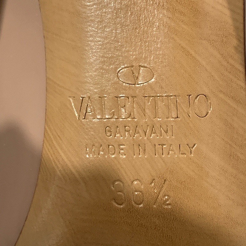 98新VALENTINO/華倫天奴 裸粉色漆皮高跟鞋 36.5碼 10cm高跟-8