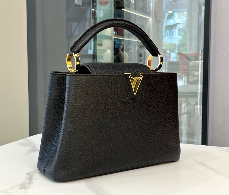 99新 LouisVuitton路易威登 路易威登Capucines 通勤純色 牛皮 卡普辛 單肩 斜挎-2