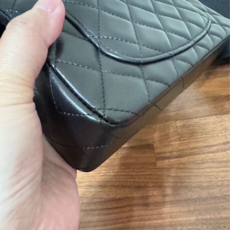 Chanel coco20 黑銀 防刮羊皮芯片台灣購證-26