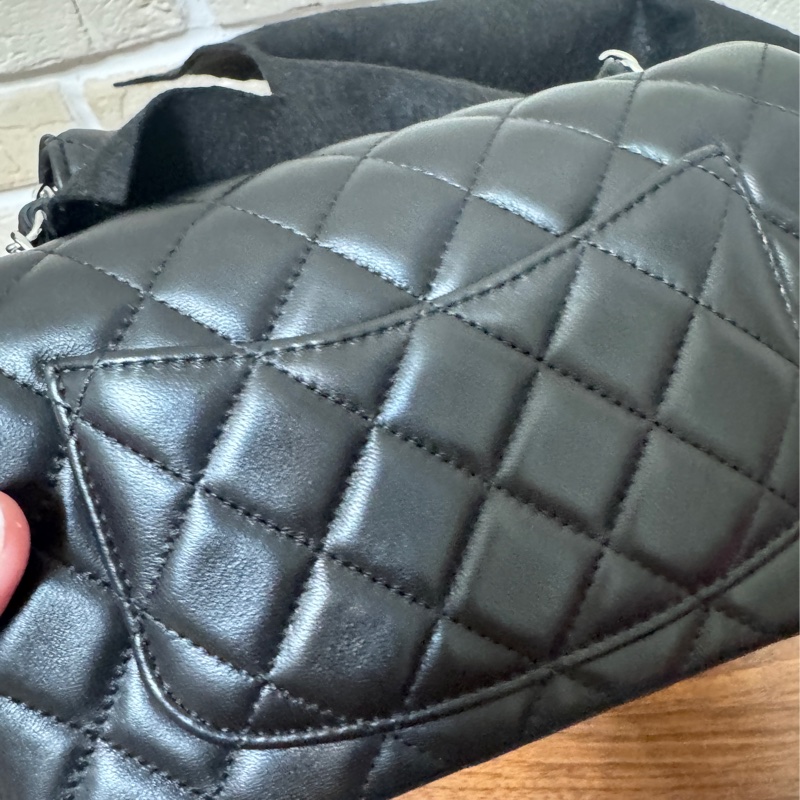 Chanel coco20 黑銀 防刮羊皮芯片台灣購證-27