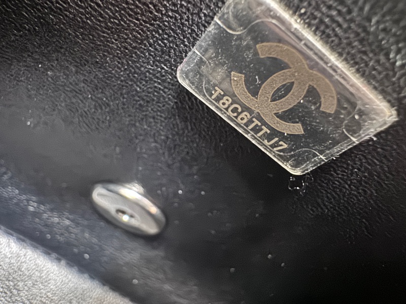 Chanel coco20 黑銀 防刮羊皮芯片台灣購證-29
