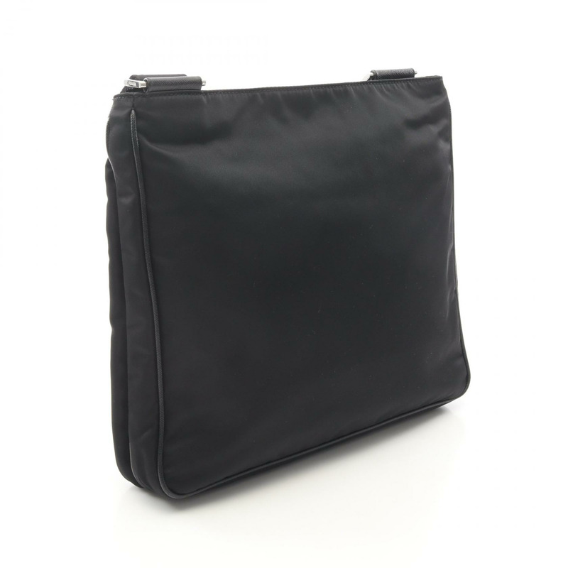 PRADA TESSUTO SAFFI 肩斜背包 2VH251 尼龍 Saffiano 皮革 黑色-1