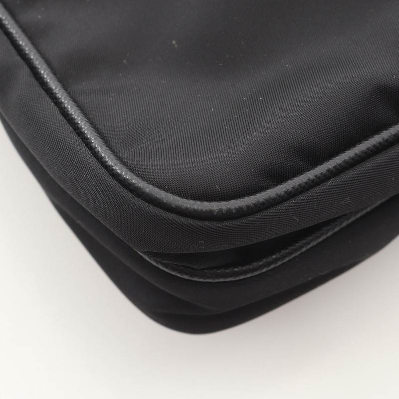 PRADA TESSUTO SAFFI 肩斜背包 2VH251 尼龍 Saffiano 皮革 黑色-4