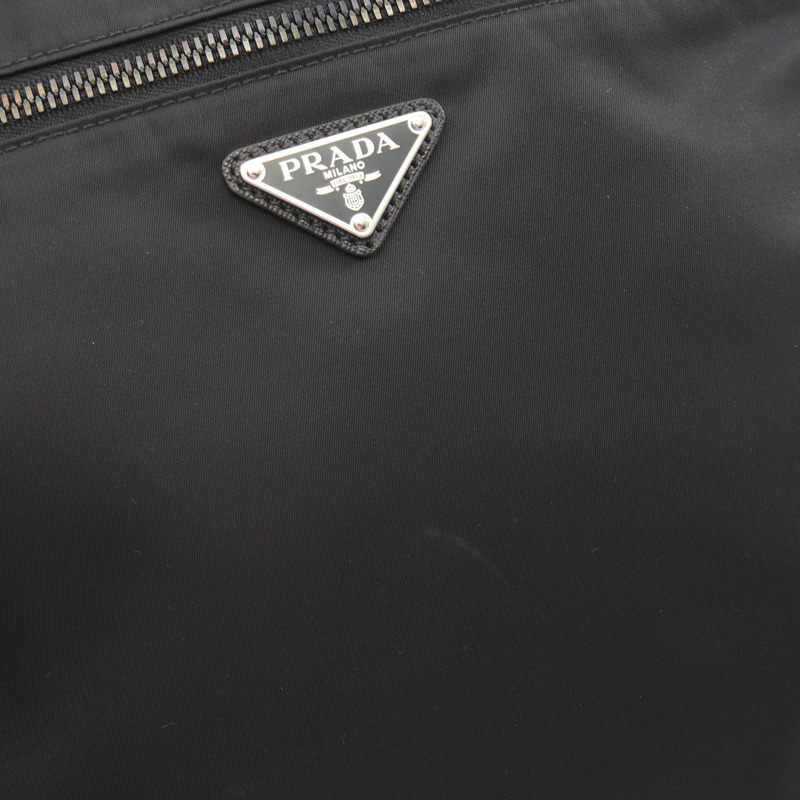 PRADA TESSUTO SAFFI 肩斜背包 2VH251 尼龍 Saffiano 皮革 黑色-7