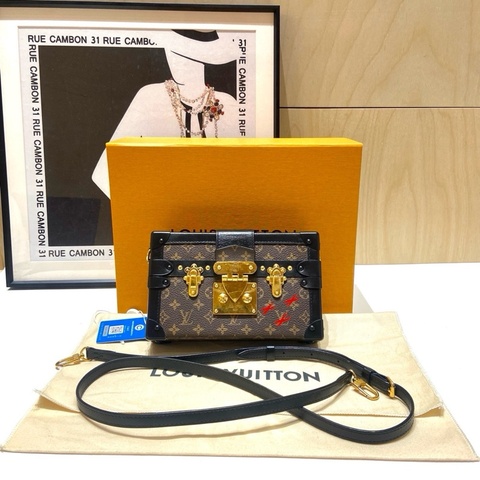 Lv 路易威登 Petite Malle限量款 老花硬盒子 斜挎單肩包
