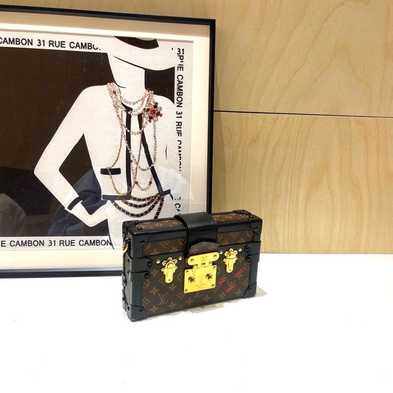 Lv 路易威登 Petite Malle限量款 老花硬盒子 斜挎單肩包-3