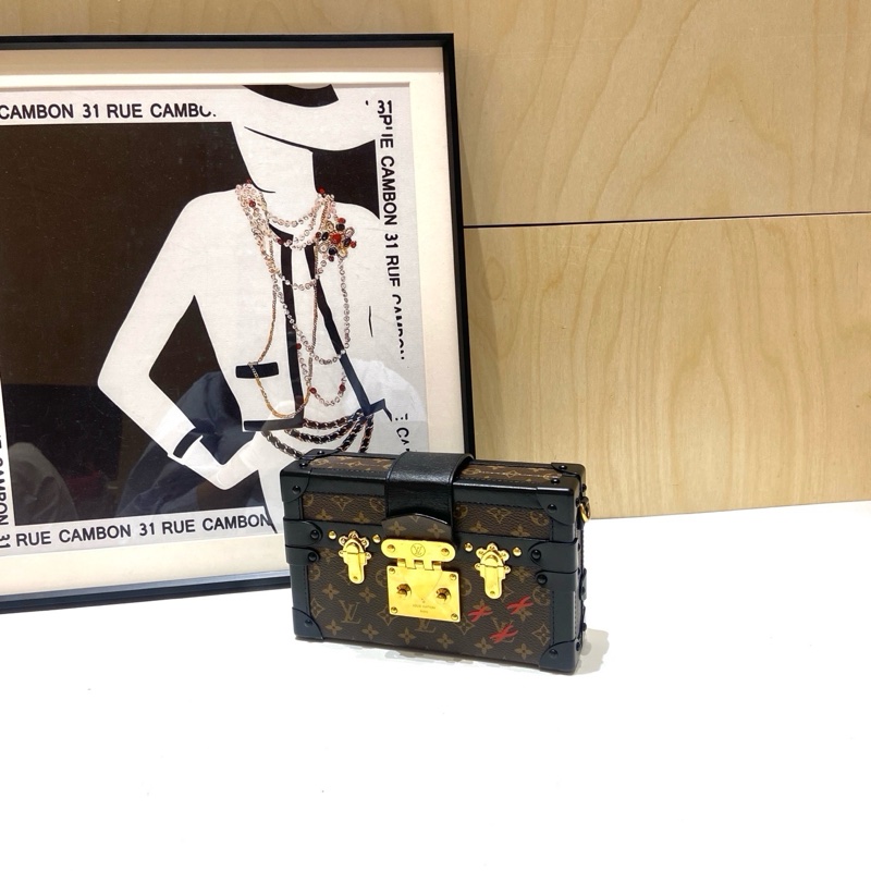 Lv 路易威登 Petite Malle限量款 老花硬盒子 斜挎單肩包-4