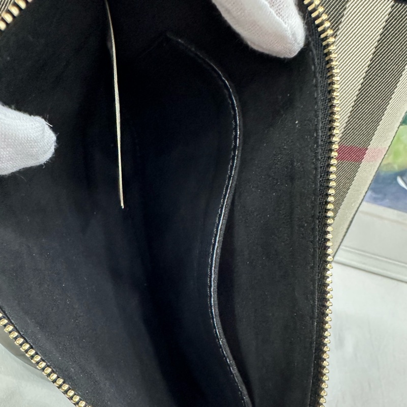 Burberry博柏利 帆布格紋水桶包 手提單肩腋下-7