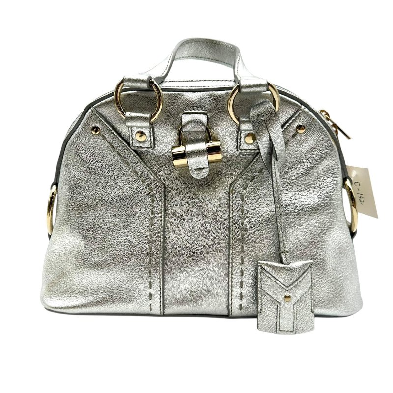 【美收精品】YSL 銀色手提包 C-132【隔月月中將轉賣至日本 上架期限30天】-0