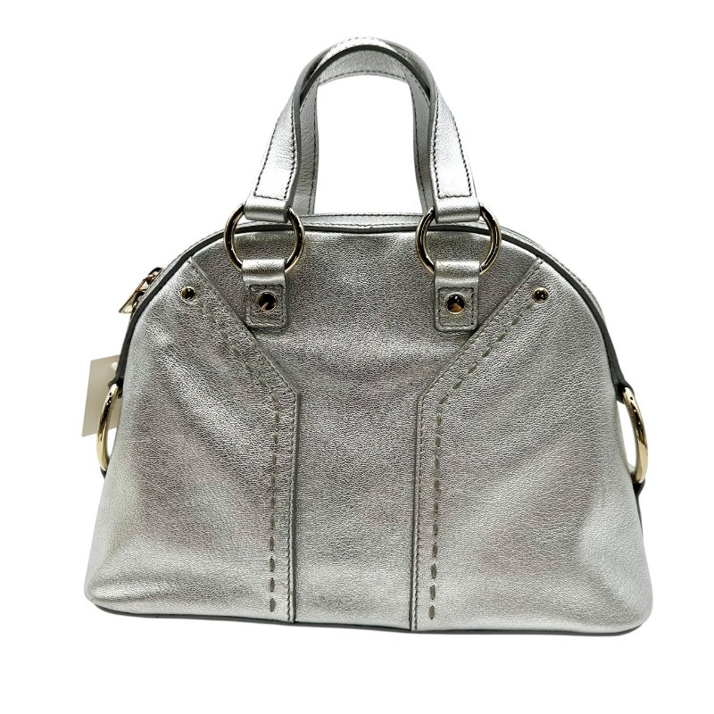 【美收精品】YSL 銀色手提包 C-132【隔月月中將轉賣至日本 上架期限30天】-1
