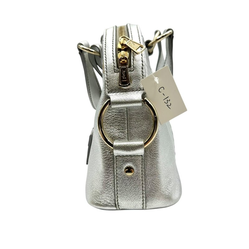 【美收精品】YSL 銀色手提包 C-132【隔月月中將轉賣至日本 上架期限30天】-3