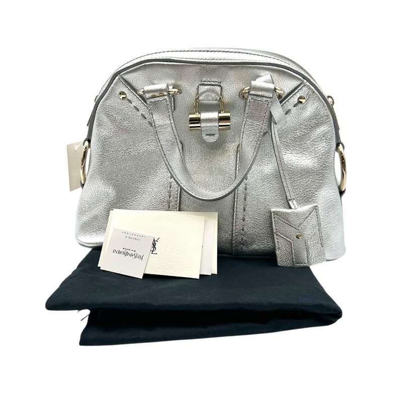 【美收精品】YSL 銀色手提包 C-132【隔月月中將轉賣至日本 上架期限30天】-11