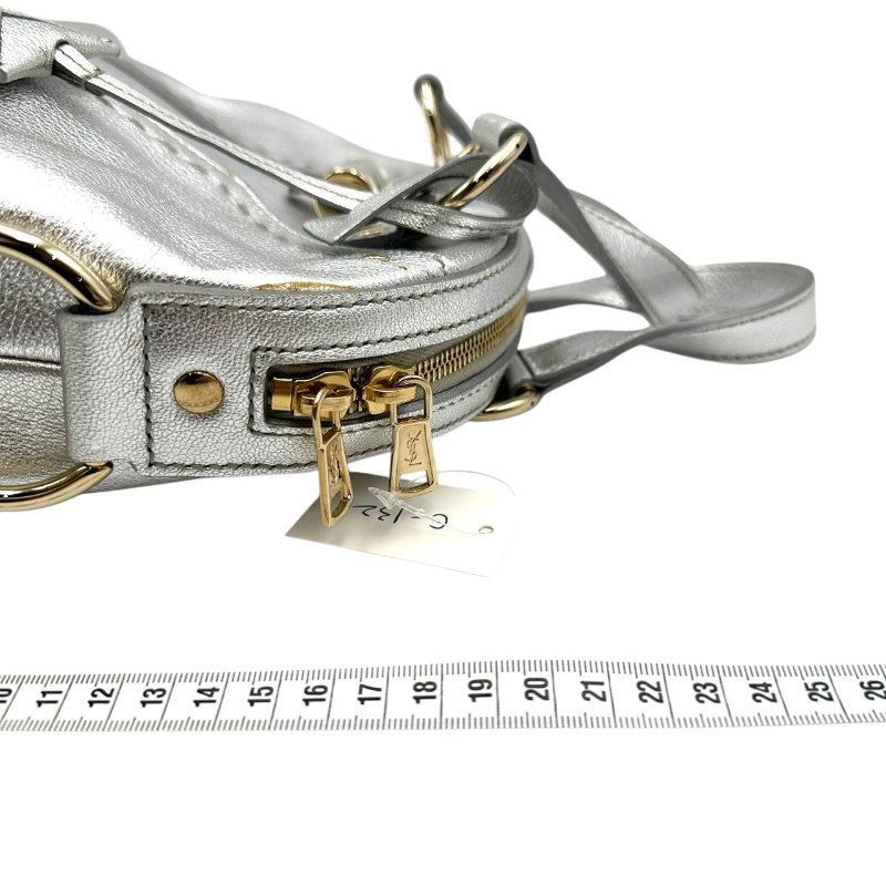 【美收精品】YSL 銀色手提包 C-132【隔月月中將轉賣至日本 上架期限30天】-14