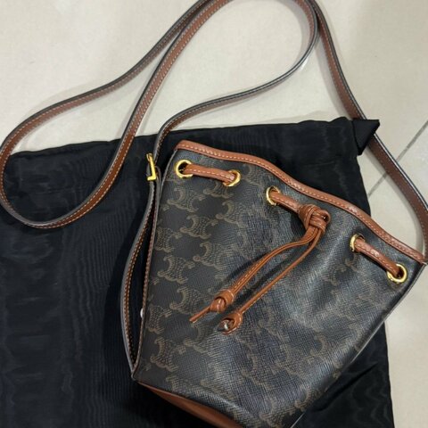 Celine 老花經典mini水桶包