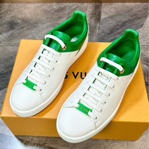 全新 LV 路易威登 新款小白鞋 綠尾滿logo全皮運動鞋 36碼