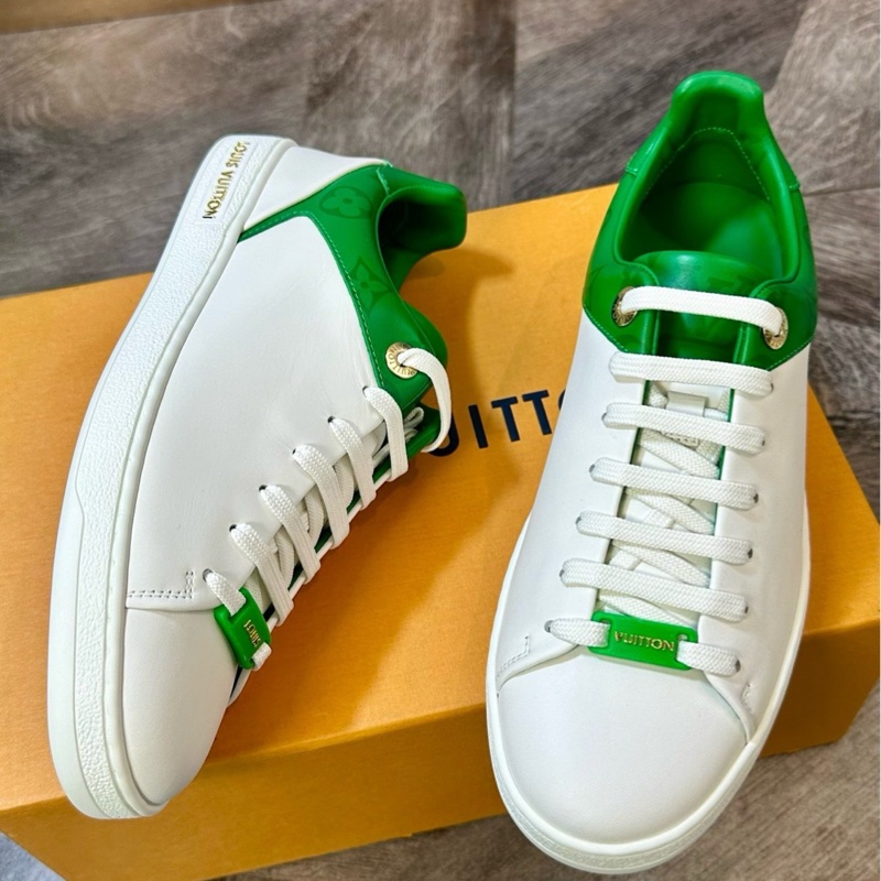 全新 LV 路易威登 新款小白鞋 綠尾滿logo全皮運動鞋 36碼-2