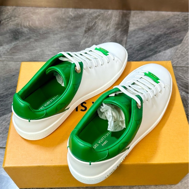 全新 LV 路易威登 新款小白鞋 綠尾滿logo全皮運動鞋 36碼-4