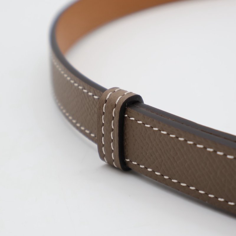 HERMES Kelly釦腰帶 - 灰玫瑰金-5