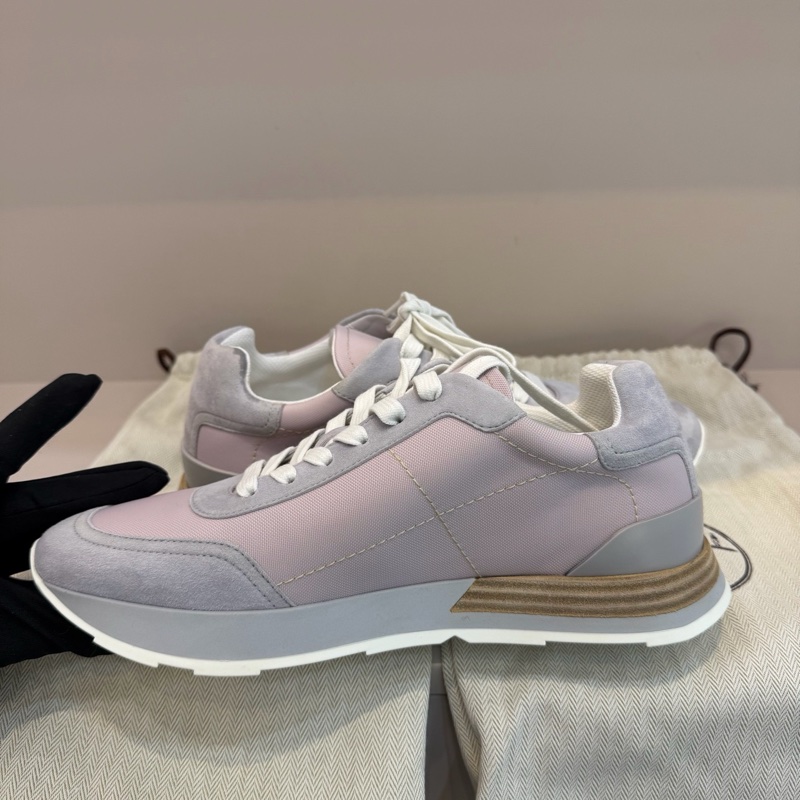 閒置新HERMES 愛馬仕 Drive 低幫 生活休閒鞋 女款 粉灰,38碼粉色拼灰色的休閒鞋-2