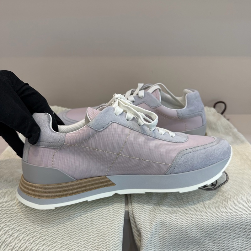 閒置新HERMES 愛馬仕 Drive 低幫 生活休閒鞋 女款 粉灰,38碼粉色拼灰色的休閒鞋-3