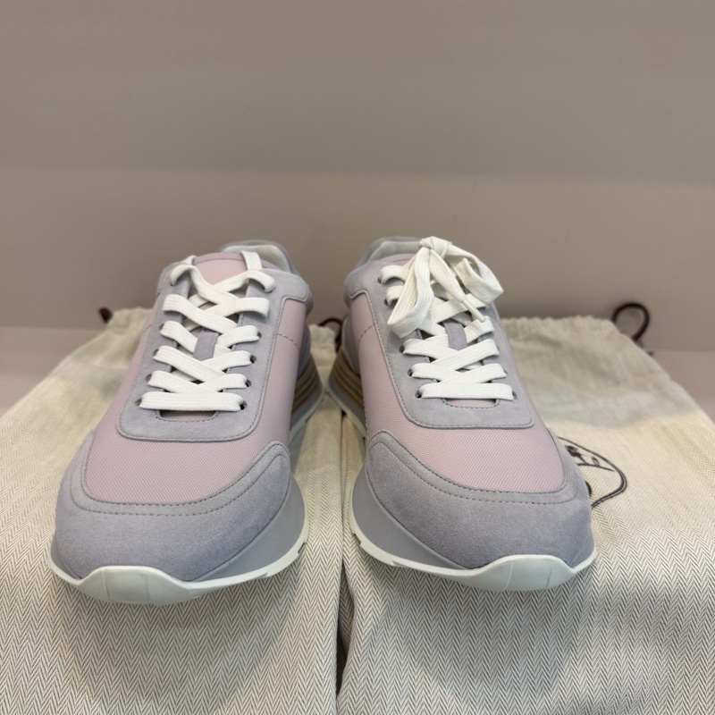 閒置新HERMES 愛馬仕 Drive 低幫 生活休閒鞋 女款 粉灰,38碼粉色拼灰色的休閒鞋-4