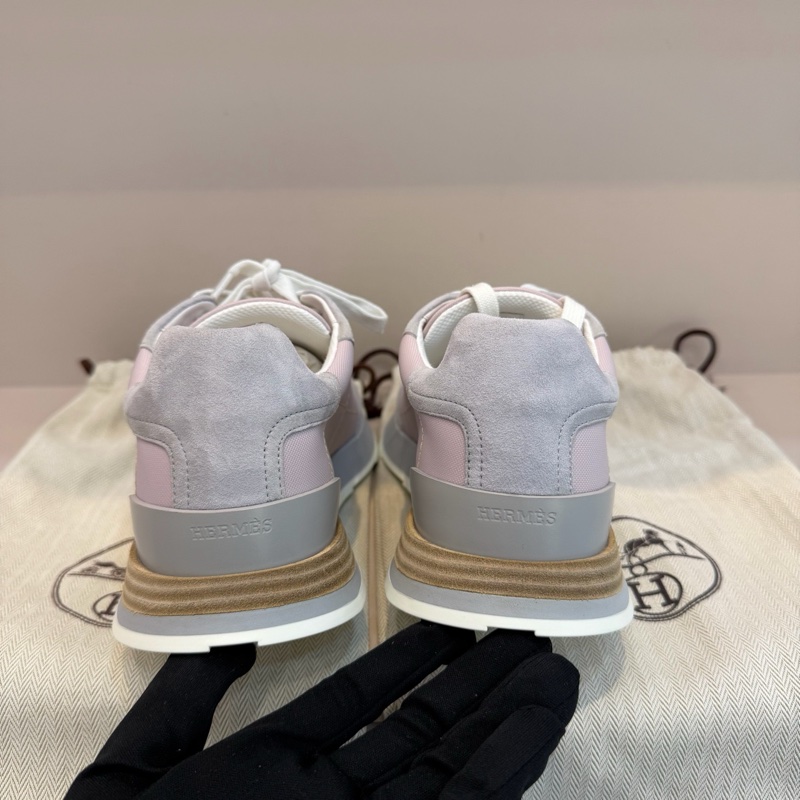 閒置新HERMES 愛馬仕 Drive 低幫 生活休閒鞋 女款 粉灰,38碼粉色拼灰色的休閒鞋-5