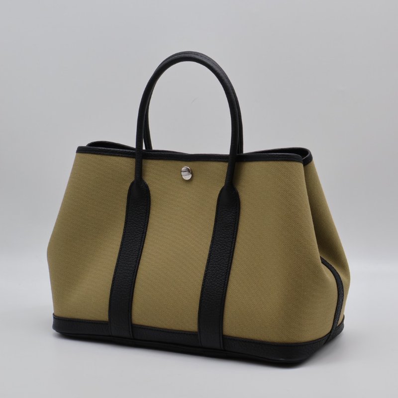 HERMES Garden party 30 - 帆布塵埃拚黑-9