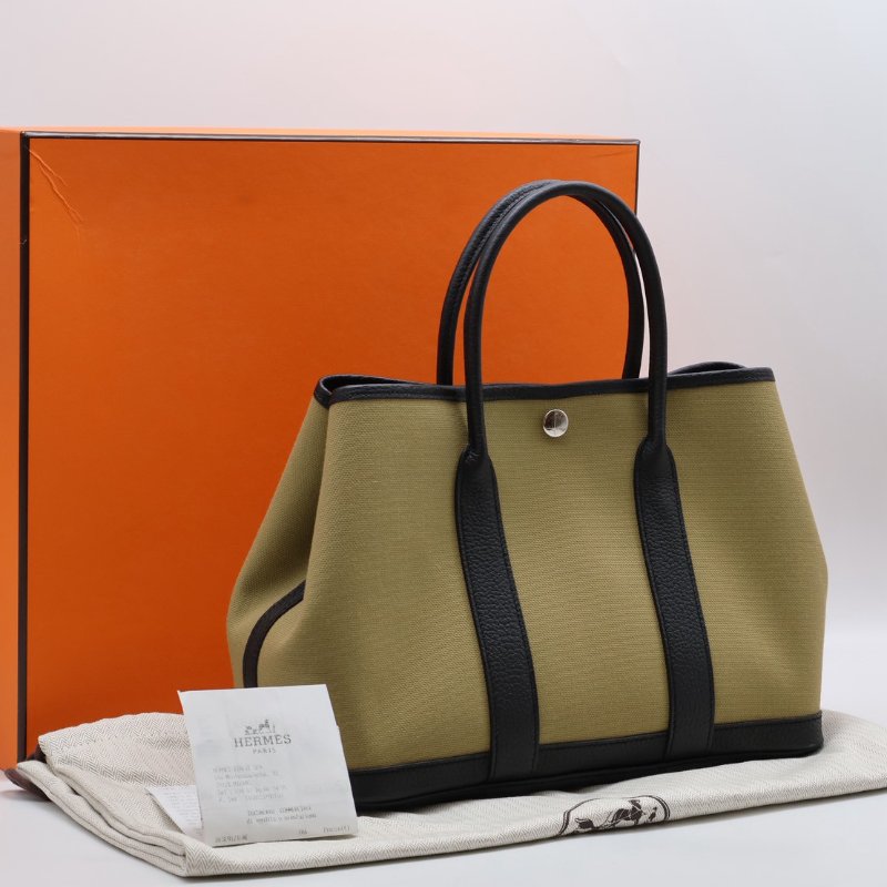 HERMES Garden party 30 - 帆布塵埃拚黑-11