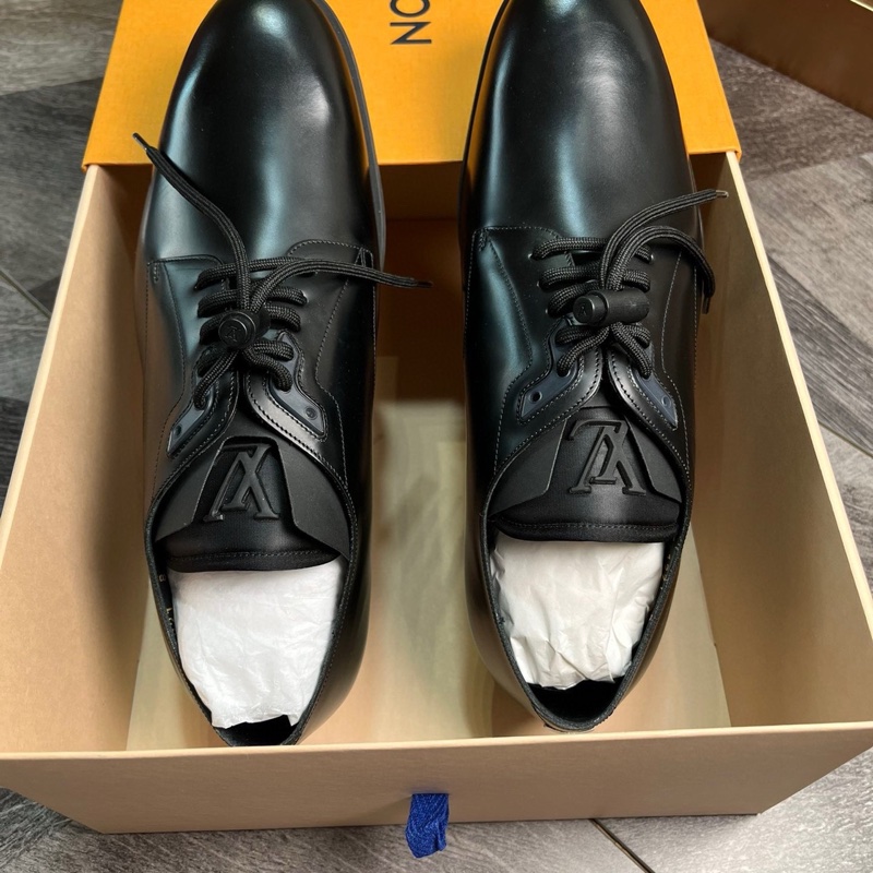 全新 LV 路易威登 Formal 系列抽繩系帶德比皮鞋黑色42碼-3