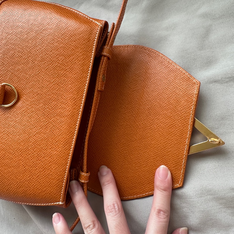 經典不敗|Vintage Valentino 焦糖金 V 復古方包-12