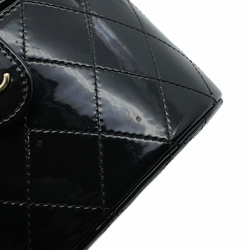 香奈兒鏈條單背包，Coco Mark，Matelasse Vanity，漆皮琺瑯，AP1616，黑色-6