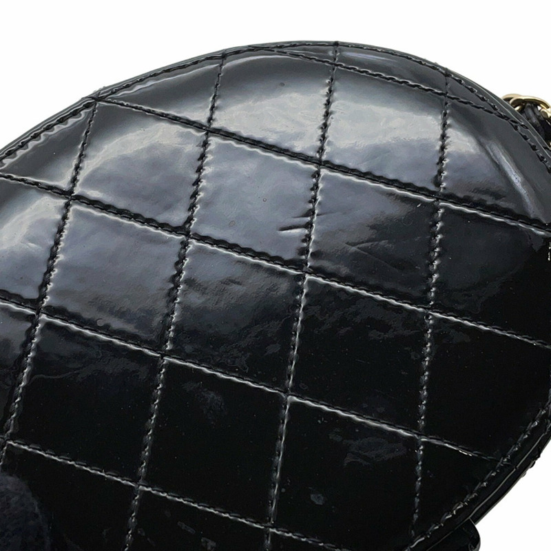 香奈兒鏈條單背包，Coco Mark，Matelasse Vanity，漆皮琺瑯，AP1616，黑色-7